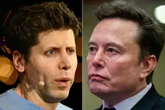 Tesla and X boss Elon Musk (right) and OpenAI chief executive Sam Altman (left) have been mired in a serious feud with Musk opening repeated lawsuits against the company behind ChatGPT.