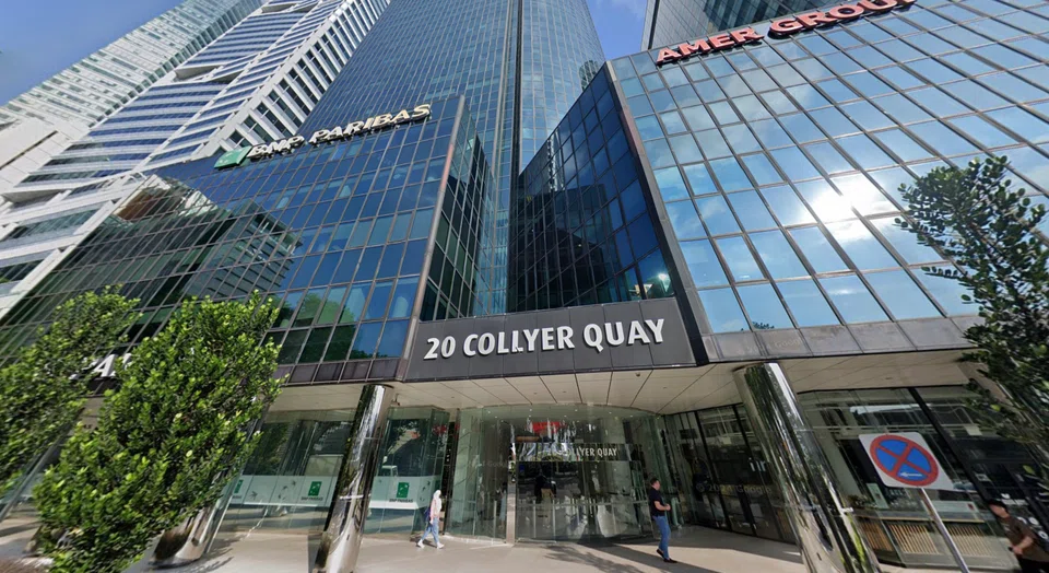 The top three floors of 20 Collyer Quay in District 1 changed hands for S$91.8 million on Mar 10. 