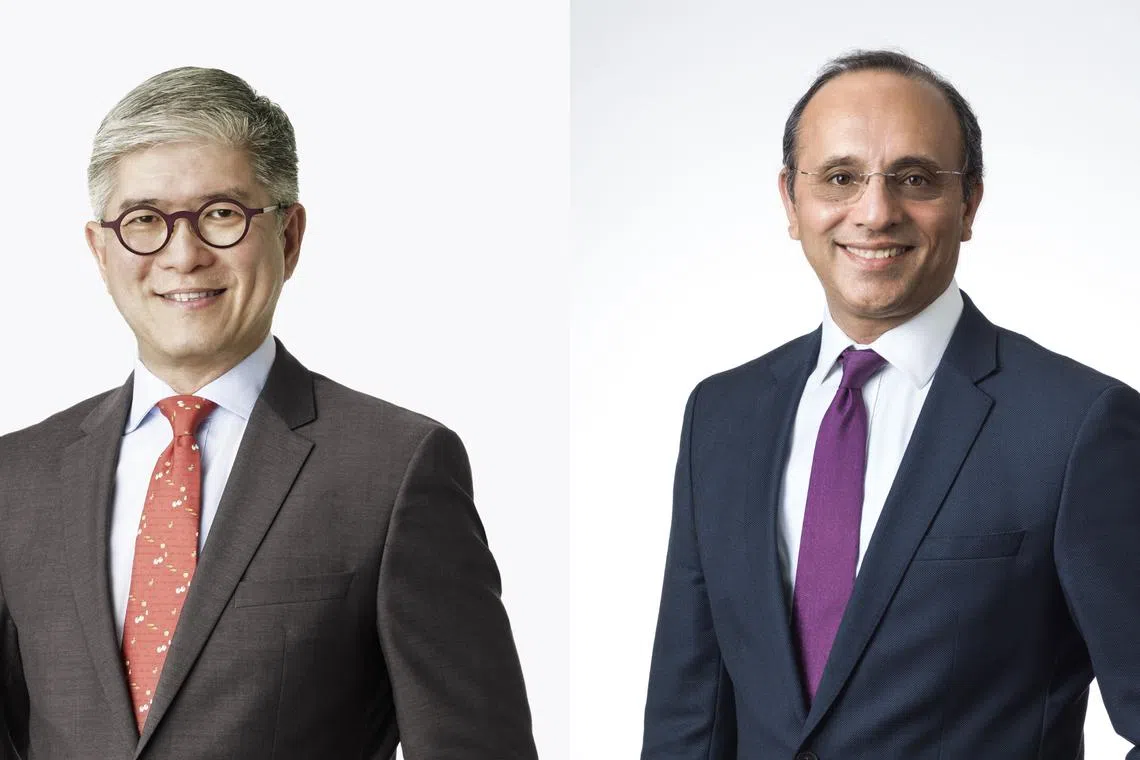 From left: Thomas Pang, Keppel's current CEO of data centres and networks, and Manjot Singh Mann, CEO of M1 and Keppel's chief digital officer. Their new appointments will be effective from Jun 1.
