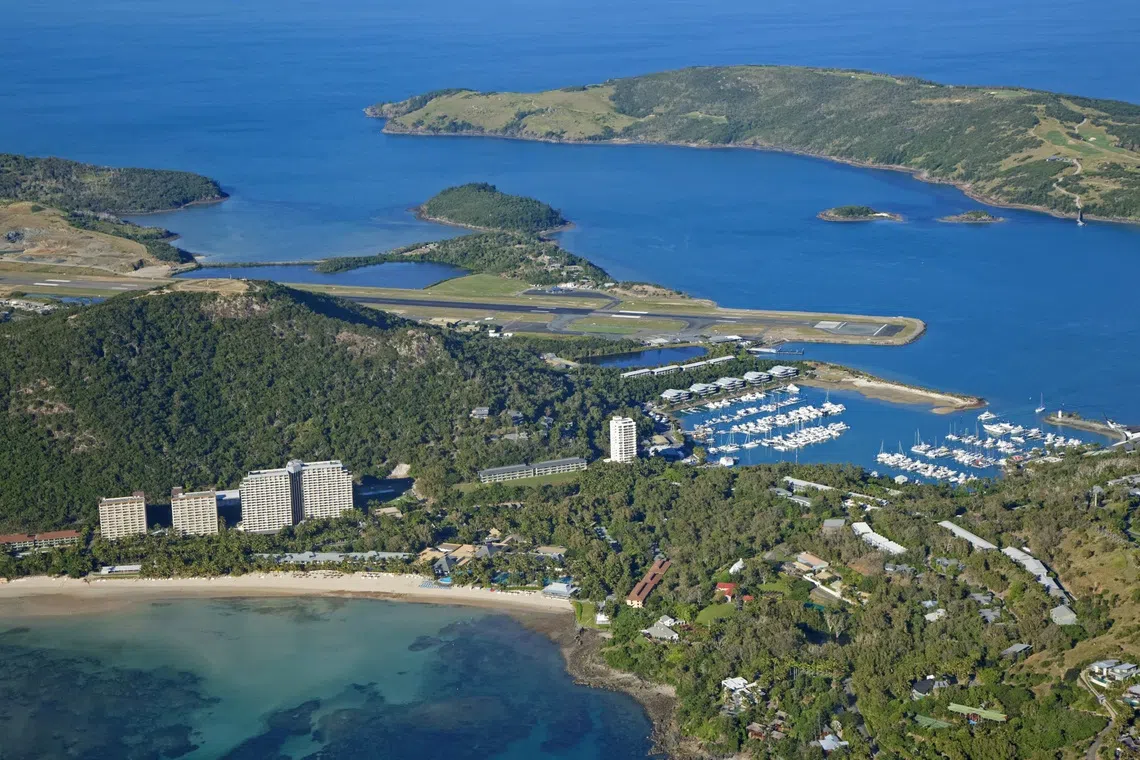 In addition to a series of resorts, Hamilton Island has an airport, golf course and full-service marina.