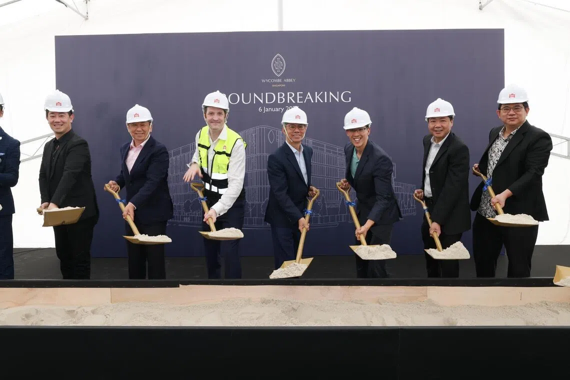 The groundbreaking ceremony of Wycombe Abbey School (Singapore) with joint partners Wee Hur Group and BE Education.