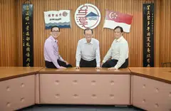 Singapore Ann Kway Association committee members From left: Or Teck Seng, general secretary; Yeo Hoon Chong, chairman; Poh Po Lian, second vice-chairman.