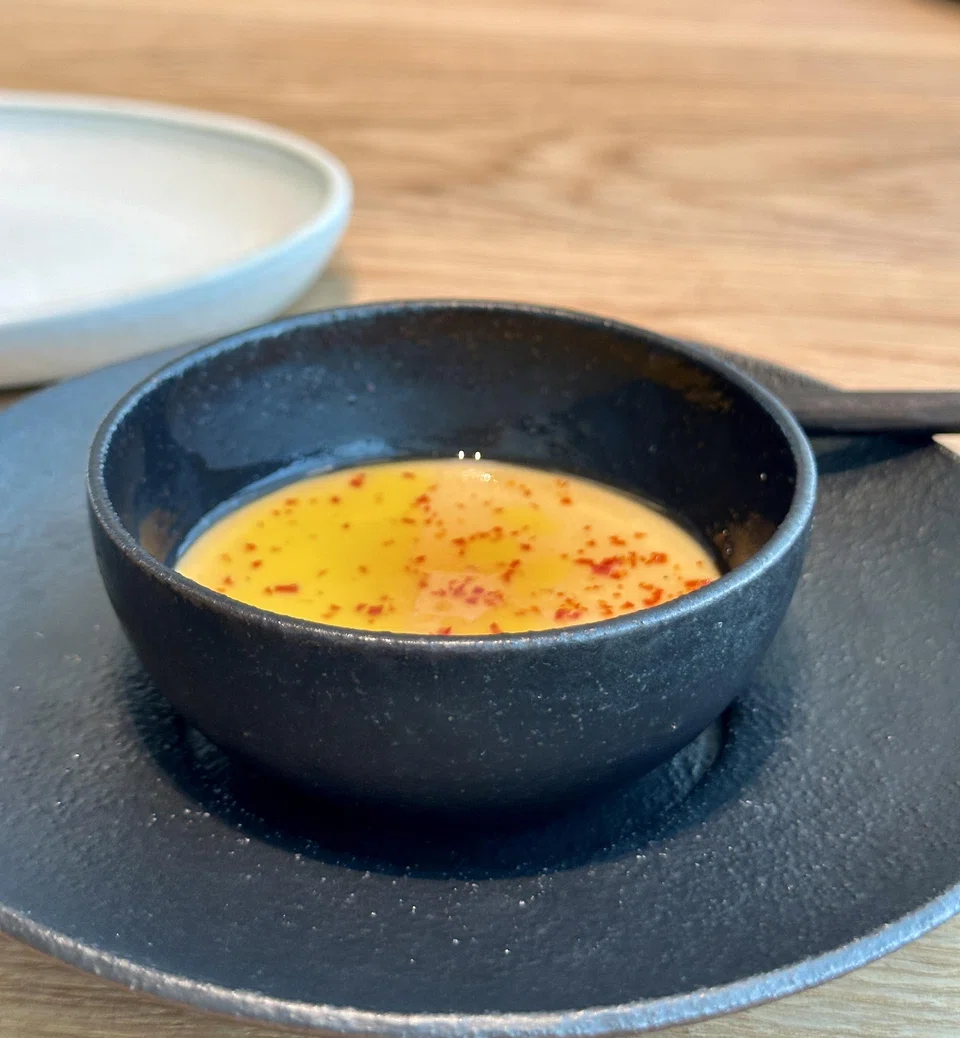 Cold tofu in aged soya sauce.