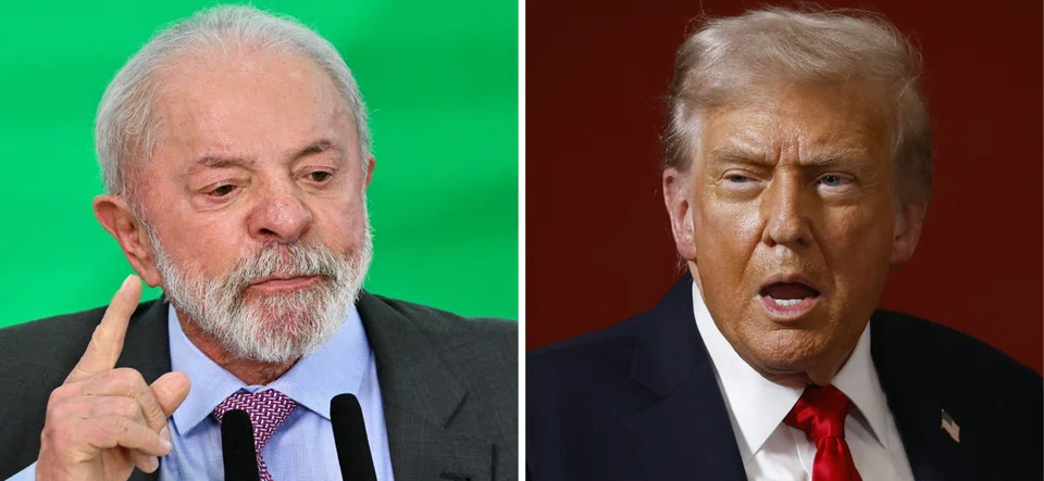 US President Donald Trump (right) on Nov 20 announced that "certain agricultural imports from Brazil should no longer be subject to the additional (40% surcharge)", handing Brazilian President Luiz Inacio Lula da Silva a win.