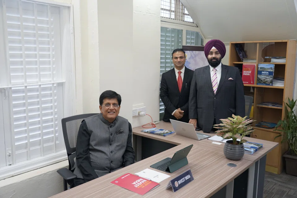 Indian Minister of Commerce and Industry Piyush Goyal visited the new national investment promotion agency Invest India's Singapore office on Sep 22.