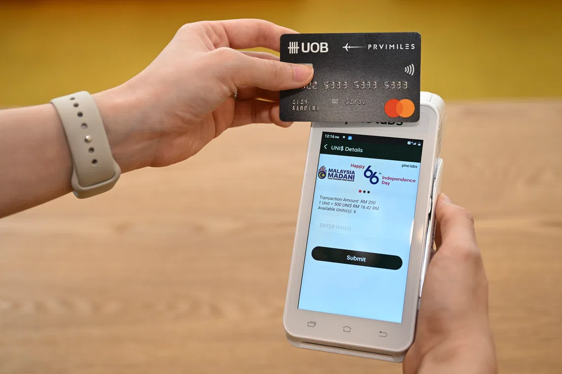 The rate is set at UNI$500 for S$5 in bill offsets, or the equivalent in Malaysian ringgit.