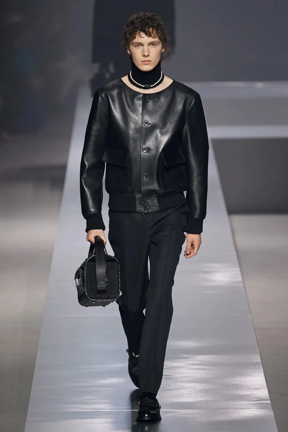 Black leather by Fendi