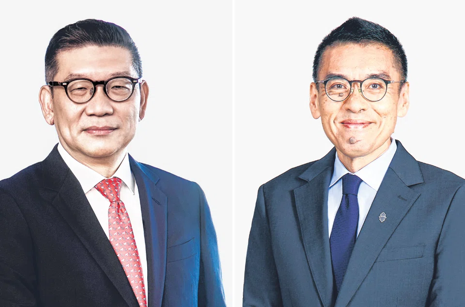 GIC chief executive Lim Chow Kiat (left) and chief investment officer Jeffrey Jaensubhakij. Besides investing in climate technologies, GIC is also engaging with portfolio companies on their green transition. 
