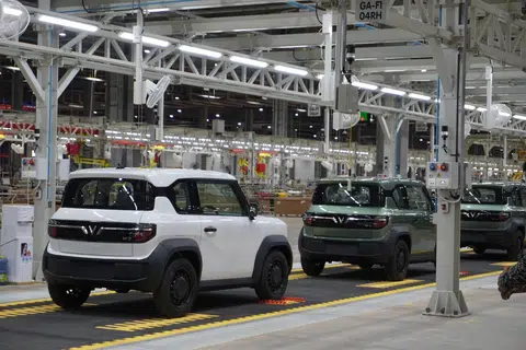 VinFast's production facility in Karawang, Indonesia. The country was one of the overseas markets that the carmaker focused on last year.