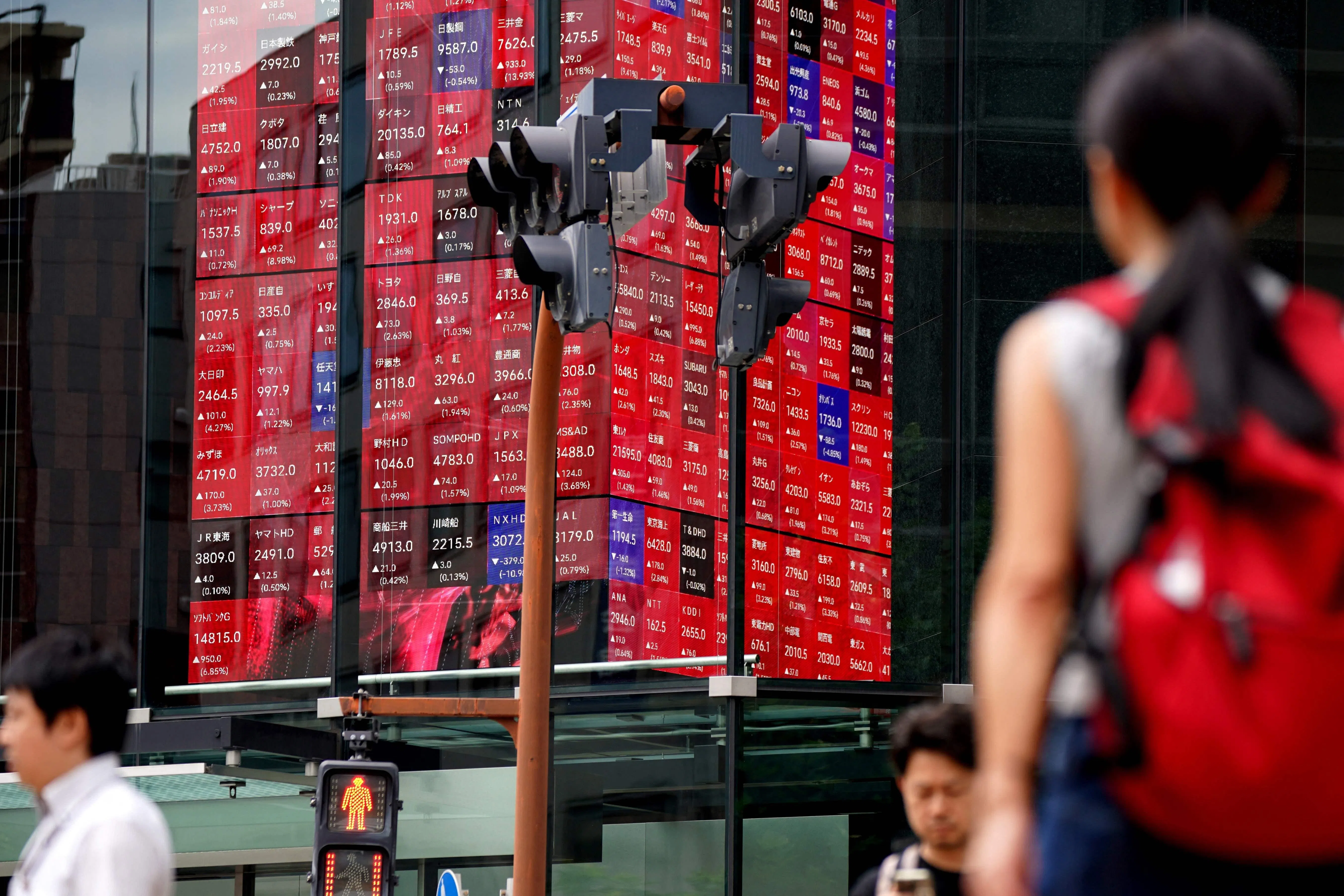 The Nikkei 225 index of blue chip shares gained 1.45 per cent to 43,643.81, near its own record.