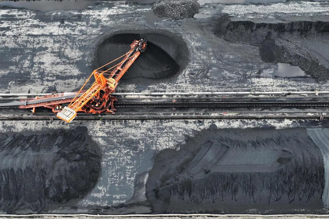 A coal storage centre in Jiujiang, in China's central Jiangxi province. Electricity shortages in the last two years have prompted a rise in coal-fired power generation.