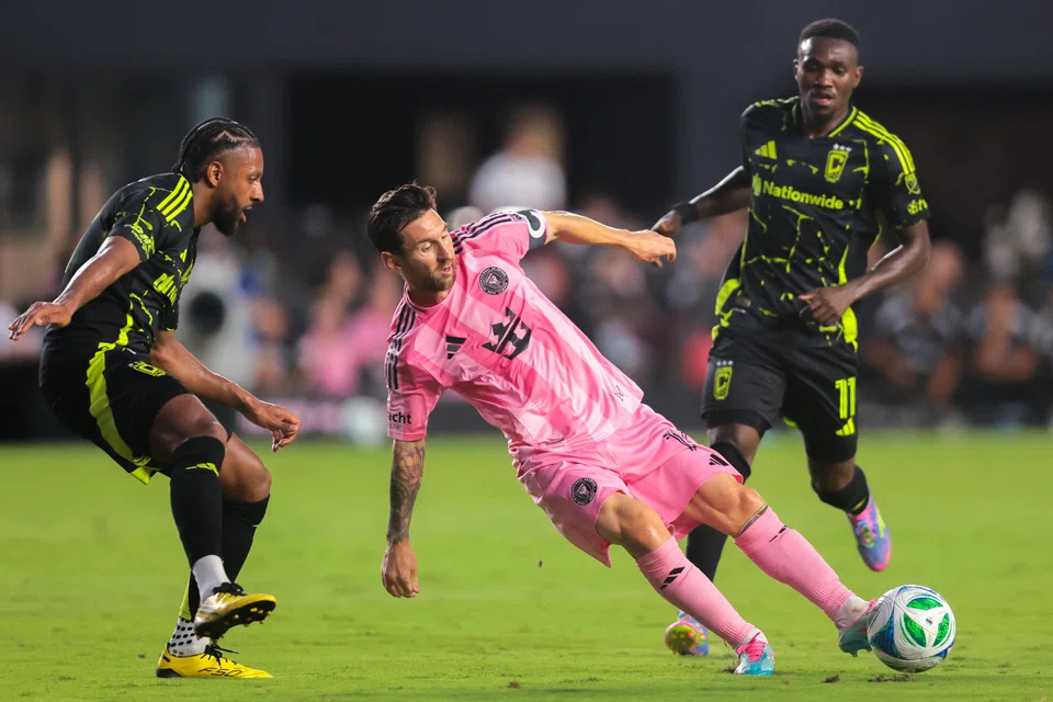 Inter Miami's Lionel Messi (centre) in action against Columbus Crew in a recent MLS  match. The Argentina star is one of the biggest names at the Club World Cup.