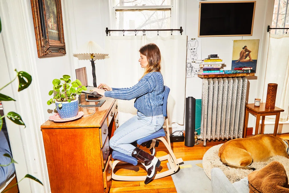 Tilghman in her Brooklyn apartment in New York on Mar 24, 2023. She moved to New York in 2020, when she started pivoting away from her life as an influencer. 