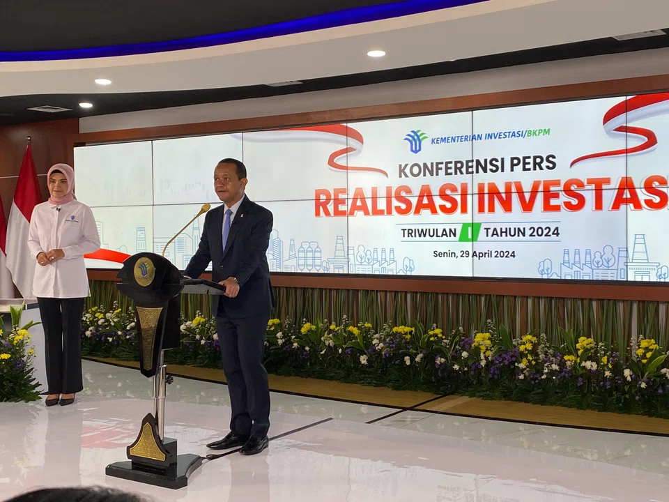 Indonesia's Minister of Investment Bahlil Lahadalia (right) believes that investors will begin to actualise a significant portion of their investments in the second quarter, and anticipates growth to exceed 15 per cent.