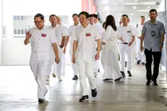 Prime Minister Lawrence Wong arrives at Jurong Pioneer JC.