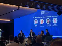 Moderated by Brian Lim, co-founder of Wisma AI, the panel featured Joud Abdel Majeid of BlackRock, Luke Soon of EWC, and Xie Chao of GIC, offering diverse perspectives on AI advancements, enterprise adoption, and governance.
