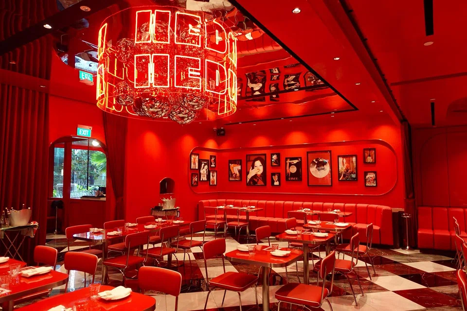 Medusa's interior is red and loud.