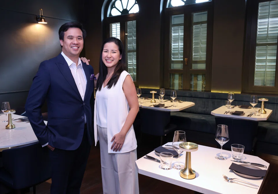 Stanley Seow and Andryl Foo, co-founders of F&B  group Eleven Seventeen Capital. Both husband and wife are former bankers.