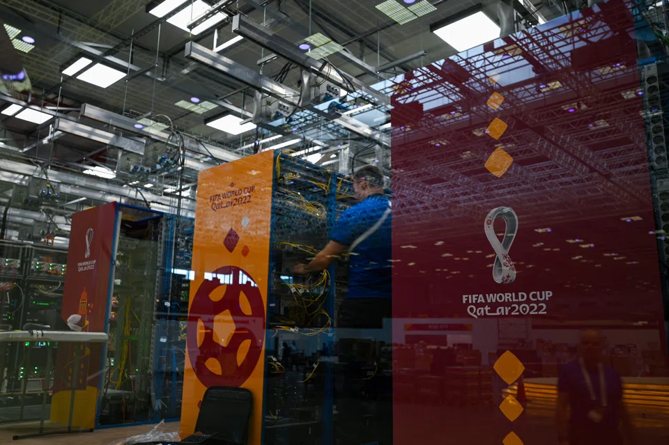 The server room at the International Broadcast Center in Doha; Fifa’s revenue from selling global rights to the World Cup has nearly doubled in the last 20 years. Rights for the 2002 World Cup netted Fifa US$1.69 billion. In 2018, it collected slightly over US$3 billion.