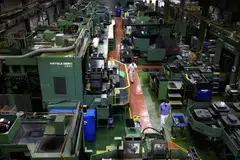 Japan's manufacturing output index fell to the lowest in six months, while the index for new orders also hit a five-month low.