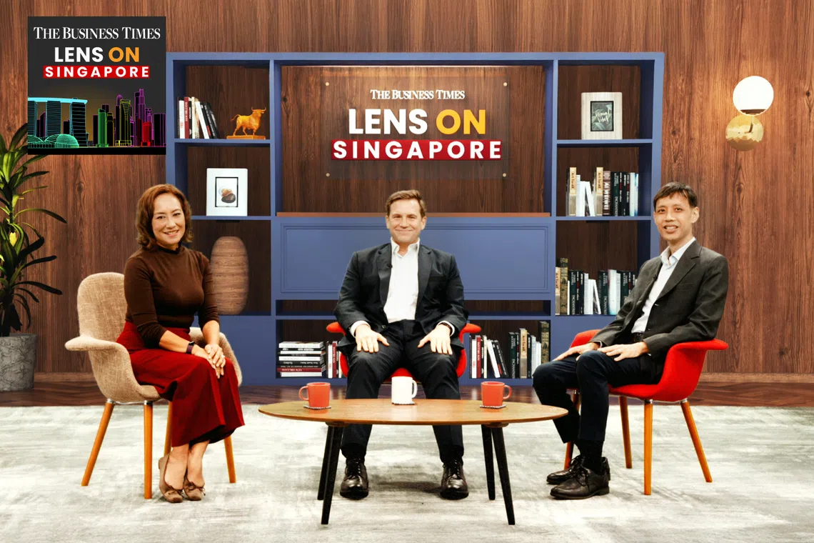 (From right) Terence Ho, Geoff Howie and Claressa Monteiro.