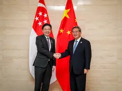 PM Wong (left) previously met Premier Li in October last year on the sidelines of the Asean Summit in Laos.