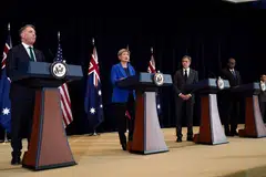 US Secretary of Defense Lloyd Austin participate in a joint news conference after the 32nd annual Australia-US Ministerial Consultations at the U.S. State Dec Dec 6, 2022 in Washington, DC.