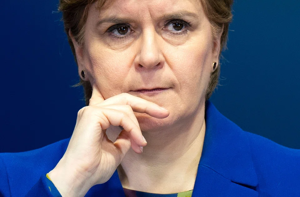 Scotland's First Minister Nicola Sturgeon hosts a news conference at St Andrew's House in Edinburgh on Feb 6, 2023. 