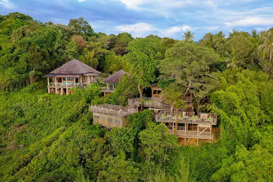 An aerial view of Soneva Kiri on Koh Kood island.