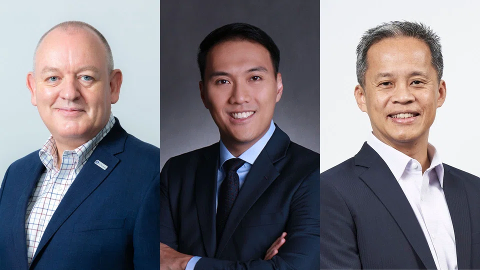 From left: Iain Rodger from GE Aerospace; Zheng Jingxin from EDB; and Yip Hin Meng from ST Engineering. They will be panellists at the roundtable.