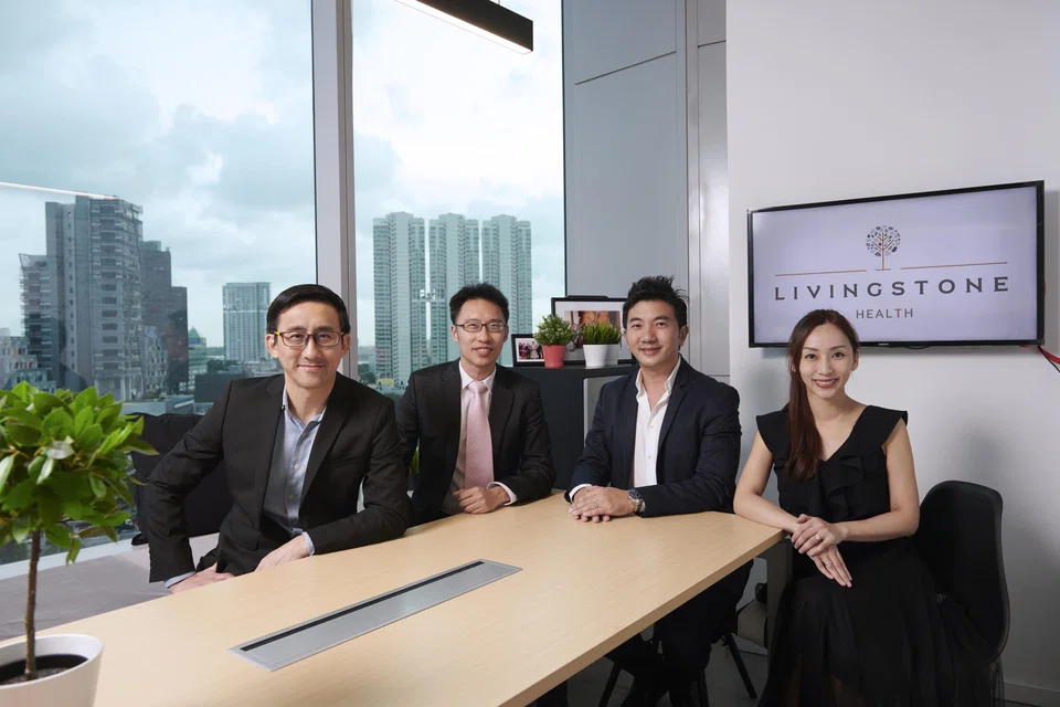 The Livingstone Health team (from left): Dr Sebastian Chua, medical director; Dr Wilson Tay, chief executive officer; Mr Dax Ng, chief commercial officer; and Dr Rachel Lim, medical director. 