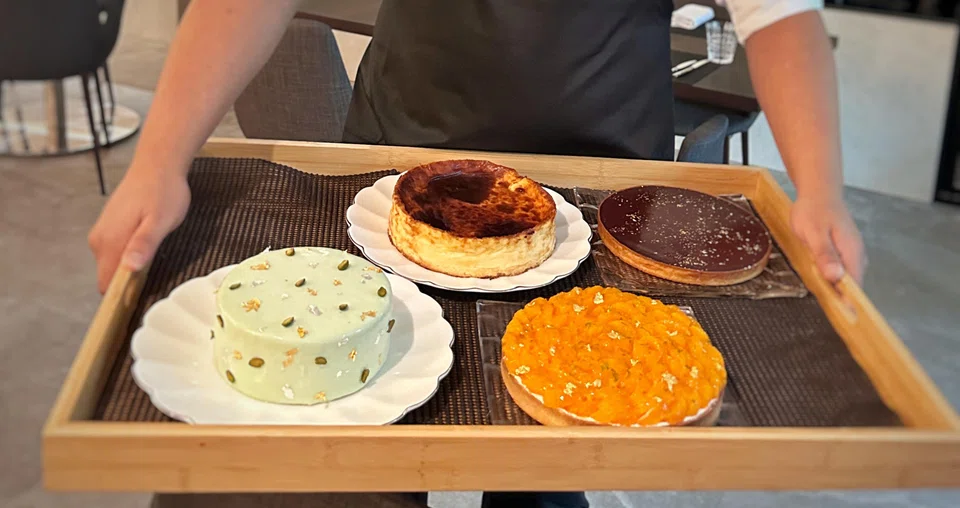 A tempting platter of desserts.
