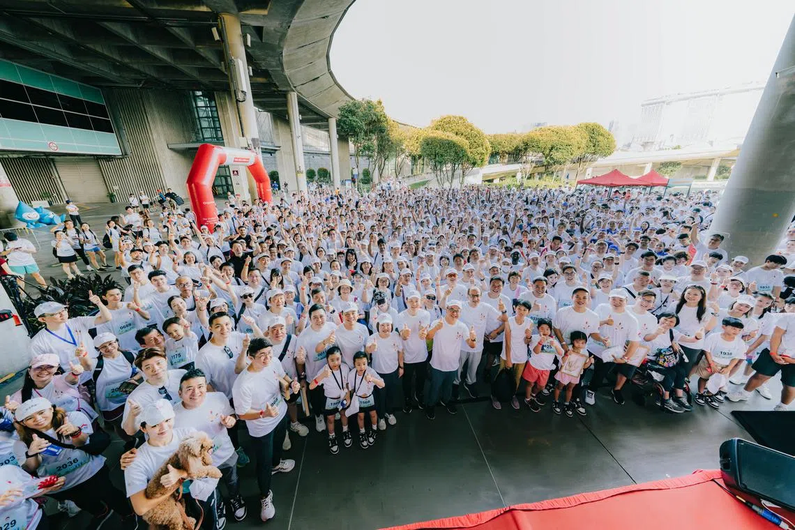 Around 1,600 people took part in Sunday's walkathon at the Marina Barrage.