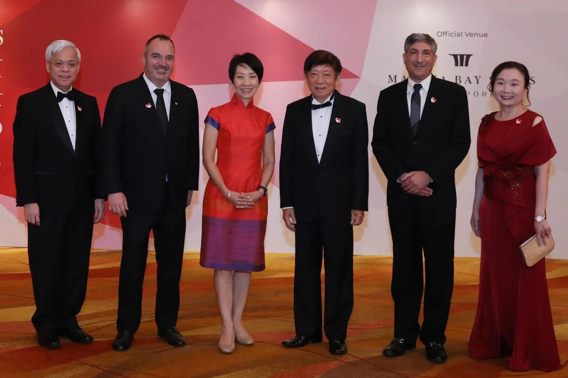 From left: SPH Media chief executive Chan Yeng Kit; MBS chief operating officer Paul Town; Minister-in-charge of Trade Relations and Minister for Sustainability and the Environment Grace Fu; SPH Media chairman Khaw Boon Wan; MBS senior vice-president for communications and corporate affairs Nicholas Ionides; and BT editor Chen Huifen.