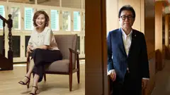 Current UOB head of group retail Eddie Khoo (right) will retire from the role, with  head of group technology and operations Susan Hwee succeeding him.