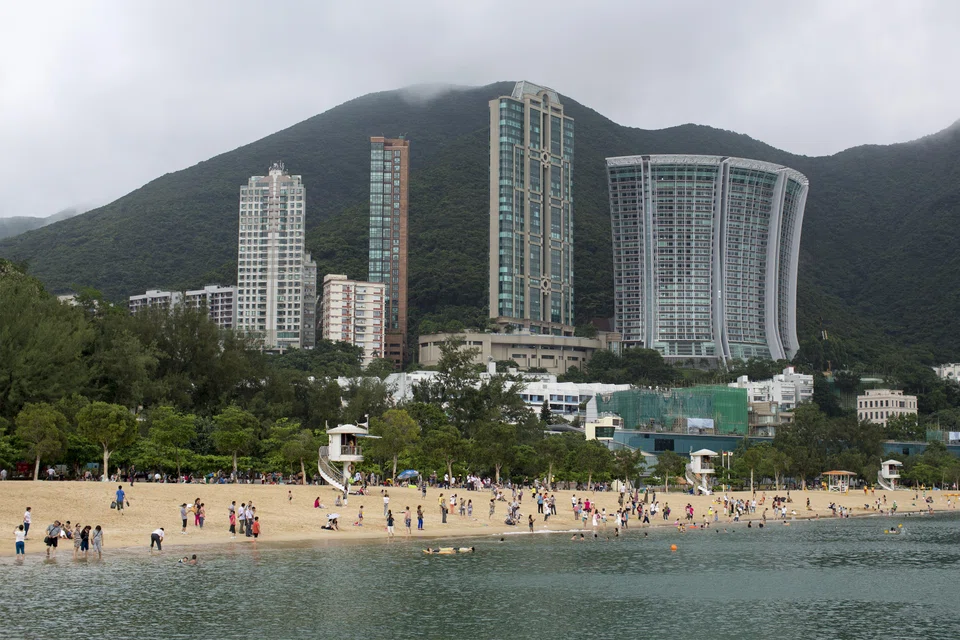 Douglas Woo’s apartment is in Repulse Bay (above), an area favoured by the wealthy at the southern end of Hong Kong.