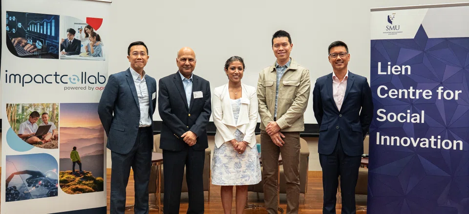From left: Steve Loh, executive director, Lien Centre for Social Innovation, Singapore Management University; Achal Agarwal, incoming chair, AVPN board; Anupama Anand, programme officer Asia, philanthropic partnerships, Gates Foundation; Teo Kai Xiang, deputy director and head (banking development division), Monetary Authority of Singapore; Kevin Teo, chief technology officer, head of ImpactCollab, AVPN.