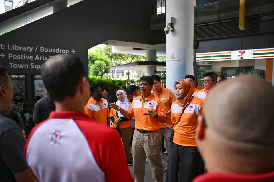 National Solidarity Party president Reno Fong (far right) will be leading a team in Tampines GRC, with vice-president Mohd Ridzwan Mohammad (centre, speaking).  