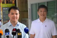 Workers' Party newcomer Andre Low (left) will face off labour chief Ng Chee Meng (right) at newly-formed Jalan Kayu SMC.