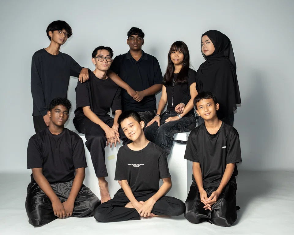 The talented young cast of "Here I Am" includes Marcus Isaac (back row, third from left) and Shafiq Izaan (front row, first from right).