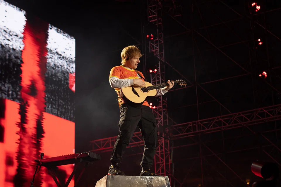 Ed Sheeran performing in Bhutan.