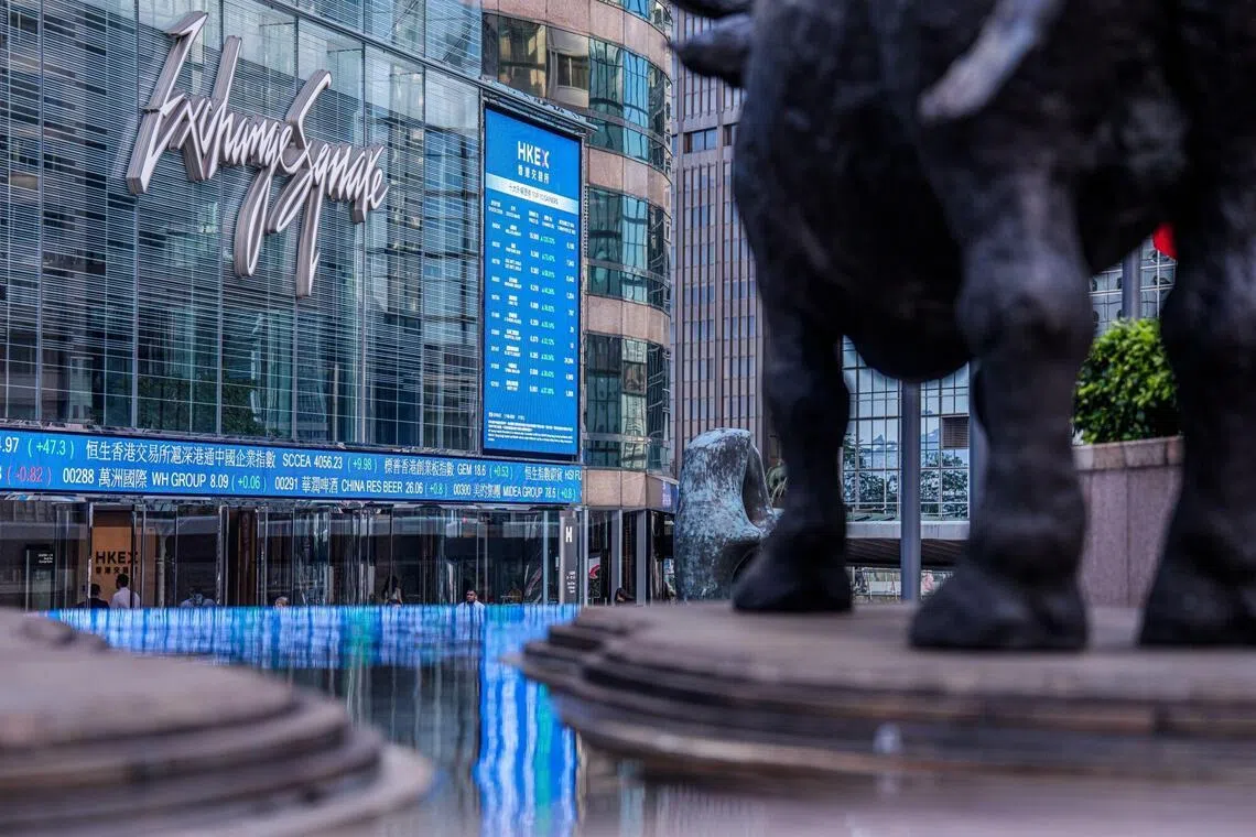 The Exchange Square Complex, which houses the Hong Kong Stock Exchange. In January 2026, initial public offerings and second listings raised about US$5.5 billion in Hong Kong.