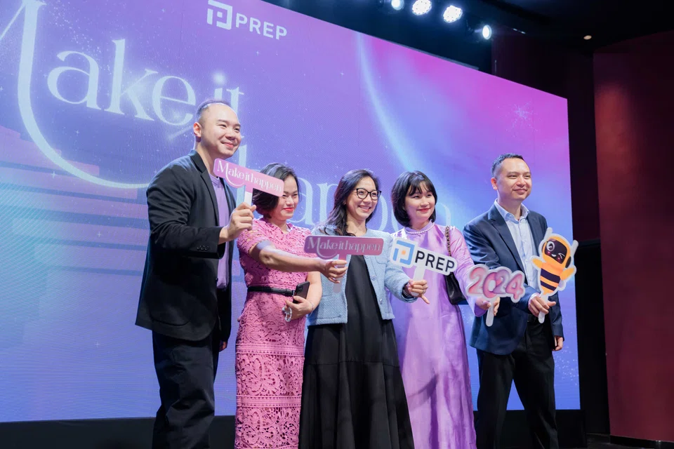 Prep chief executive Tu Pham (right) and his team intend to use the company's fresh funds to improve its learning tools. 