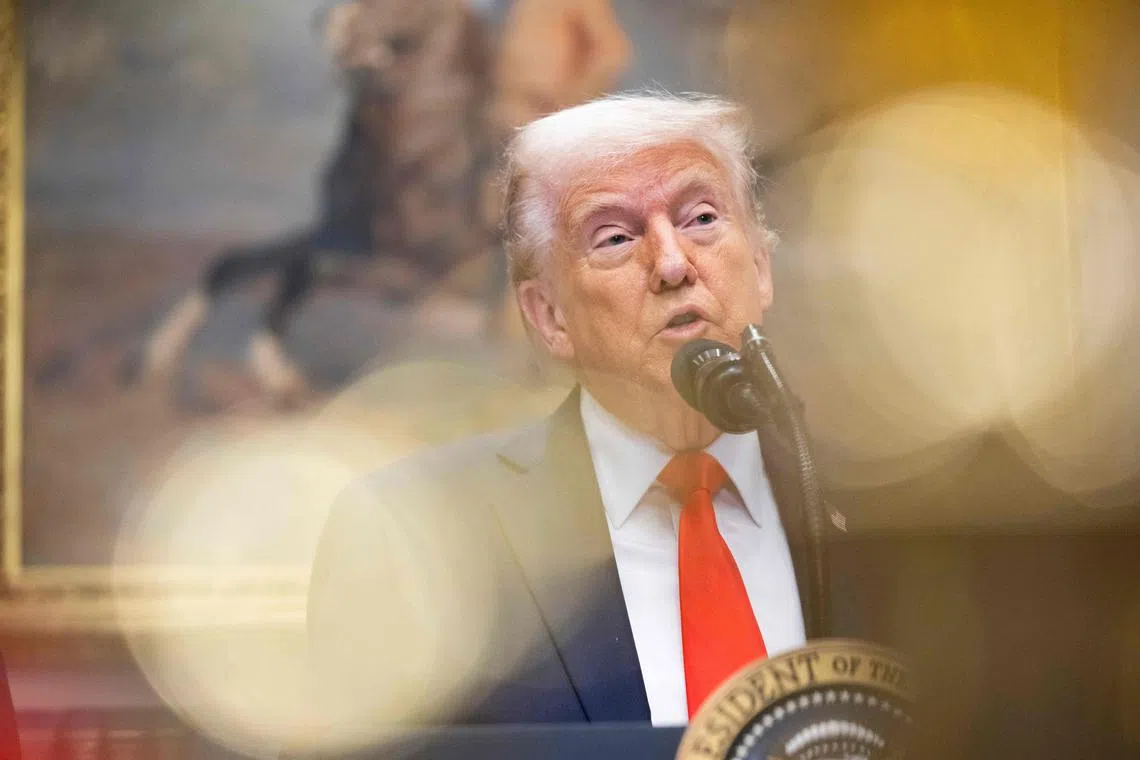 US President Donald Trump speaks in the Roosevelt Room of the White House in Washington, DC, on March 3, 2025. (Photo by ROBERTO SCHMIDT / AFP)