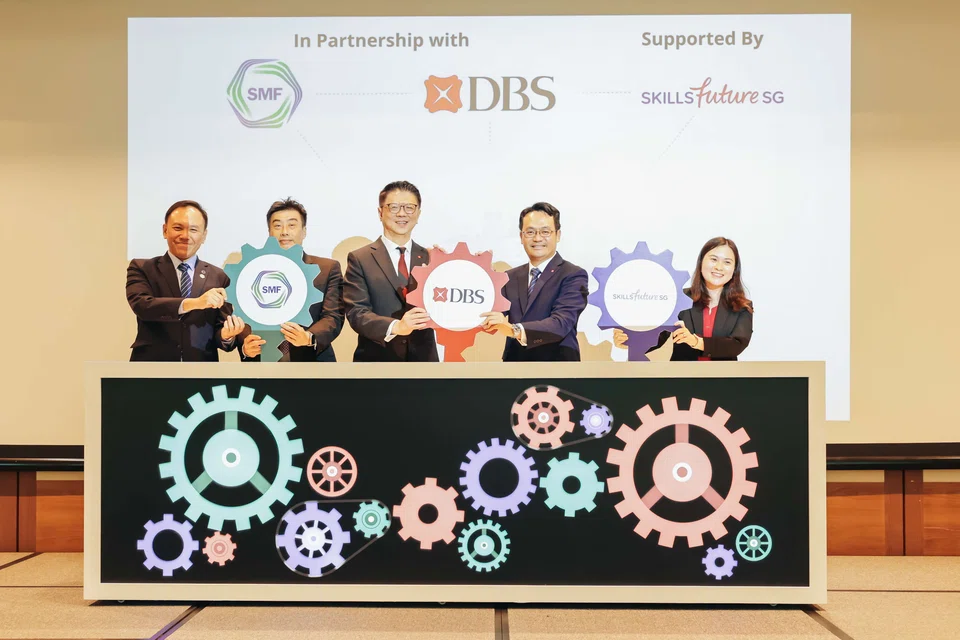Manufacturing contributes about a fifth of Singapore’s gross domestic product – but is also responsible for nearly half of Singapore’s primary greenhouse gas emissions, says Lim Him Chuan (third from left), Singapore country head of DBS.