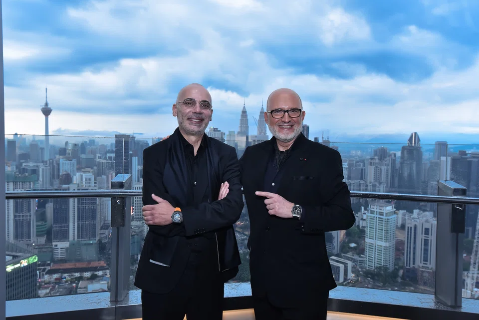 Bell &amp; Ross founders Bruno Belamich (left) and Carlos Rosillo in Kuala Lumpur for the lavish launch of the BR-X5.