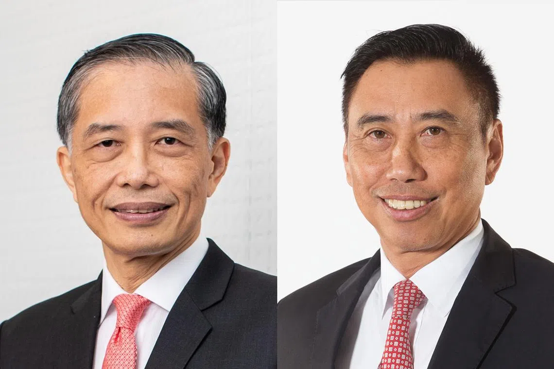 "Their vast experience in the banking and financial sector will contribute positively to the business," says Raffles Medical Group executive chairman Loo Choon Yong on the appointment of Eric Tham (right) and Tan Jeh Wuan.
