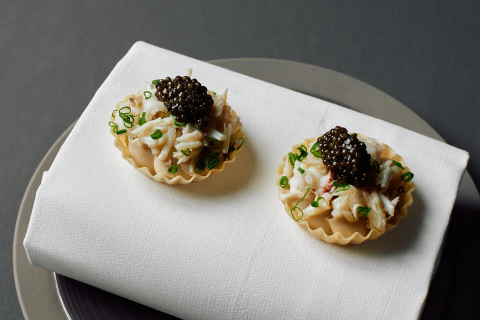 Crab tart topped with Oscietra caviar sourced from Malaysia.