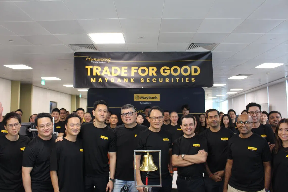A portion of the total funds raised on Maybank Securities' Trade for Good Charity day came from the net brokerage commissions during the trading day.