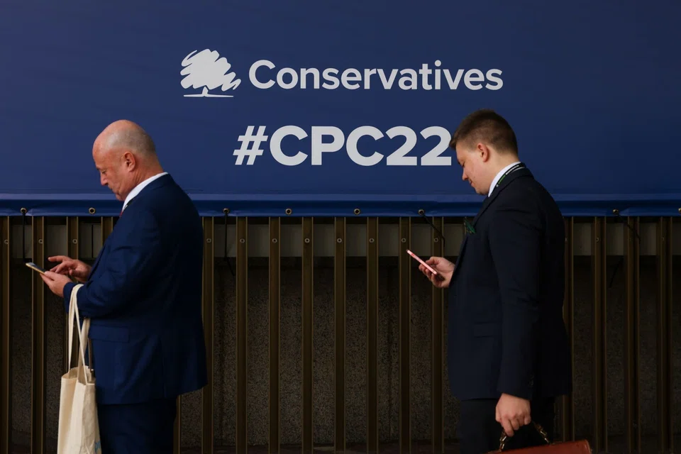Attendees at the Conservative Party's annual autumn conference in Birmingham, UK, on Oct 3, 2022. 